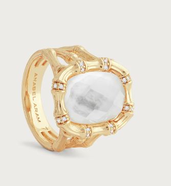 Bamboo With Stone Ring - Mother Of Pearl