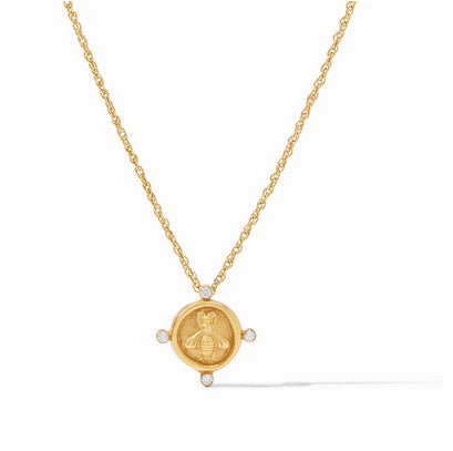 Bee Cameo Solitaire Necklace