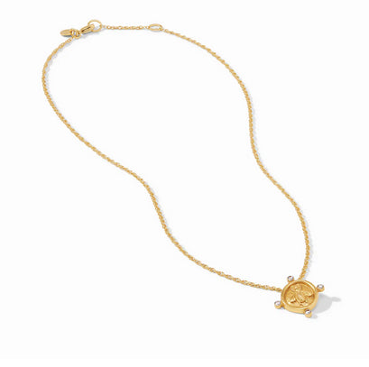 Bee Cameo Solitaire Necklace