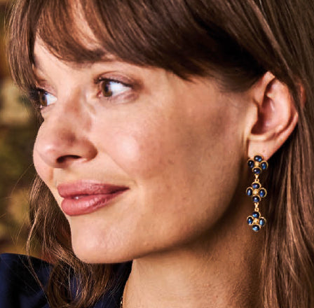 Berry Clover Linear Earrings