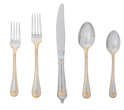 Berry & Thread 5pc Place Setting - Polished with Gold