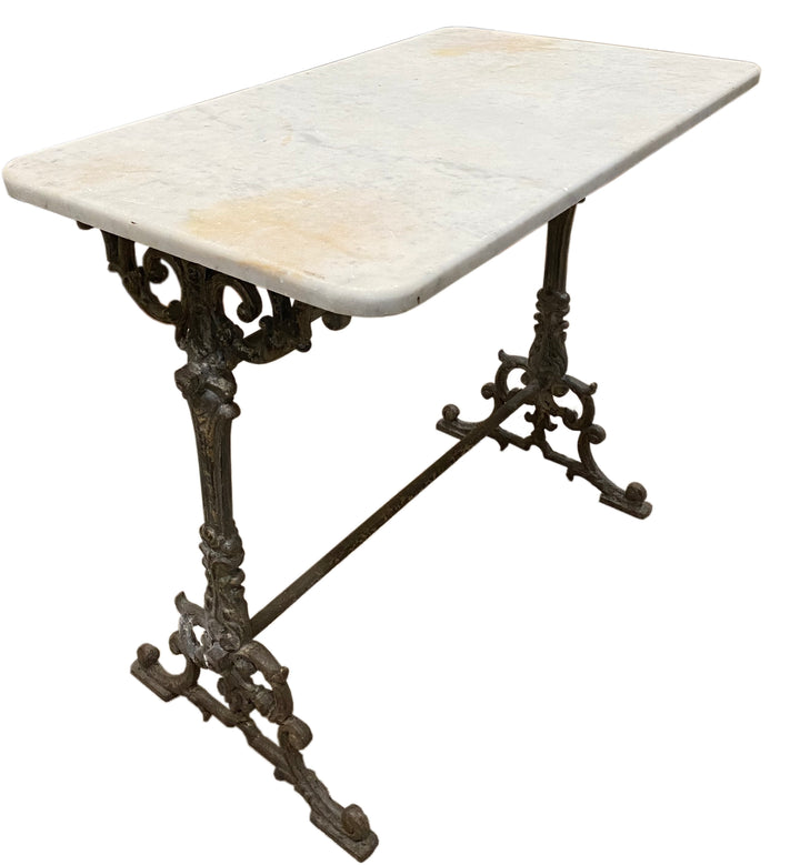 White Marble Top Bistro Table