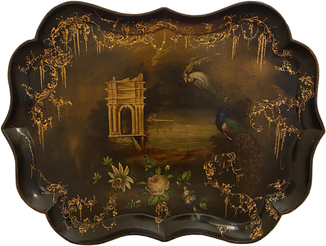 19th Century English Paper Mache Tole Tray