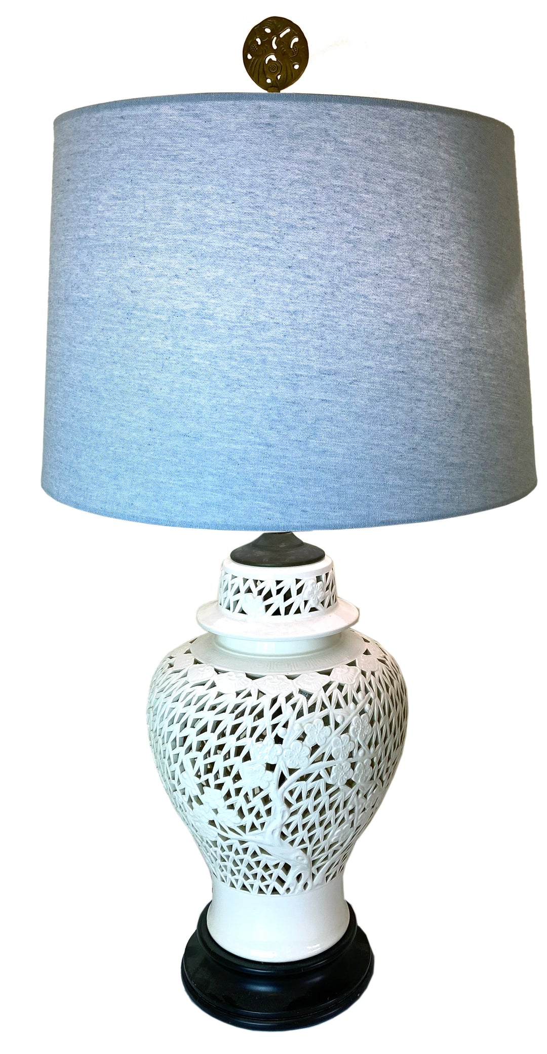 Pair of Reticulated Blanc de Chine Lamps