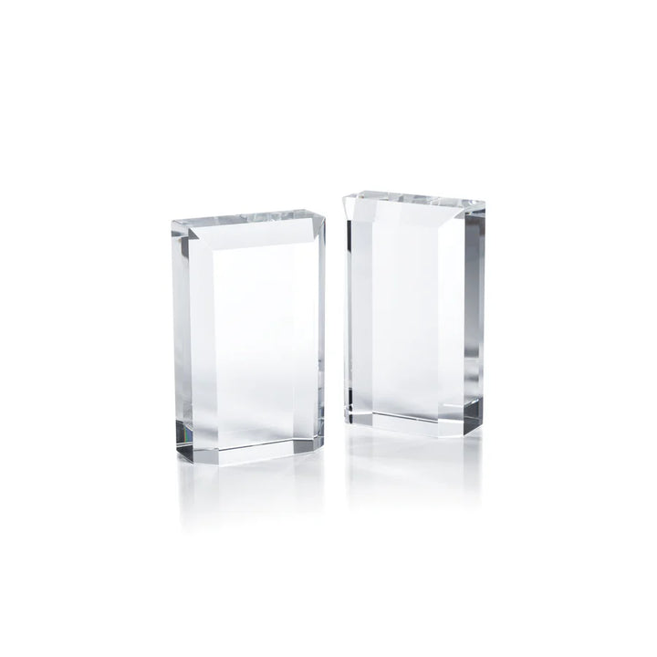 Claire Crystal Glass Book Ends, Set of 2
