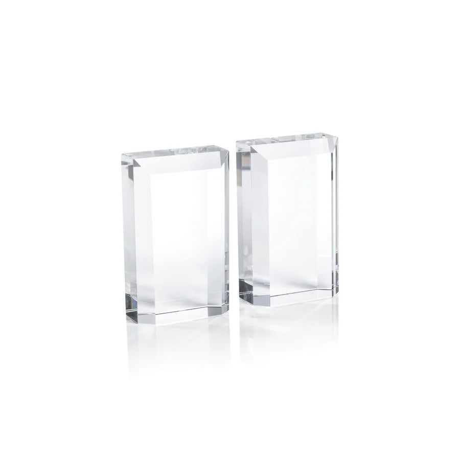 Claire Crystal Glass Book Ends, Set of 2