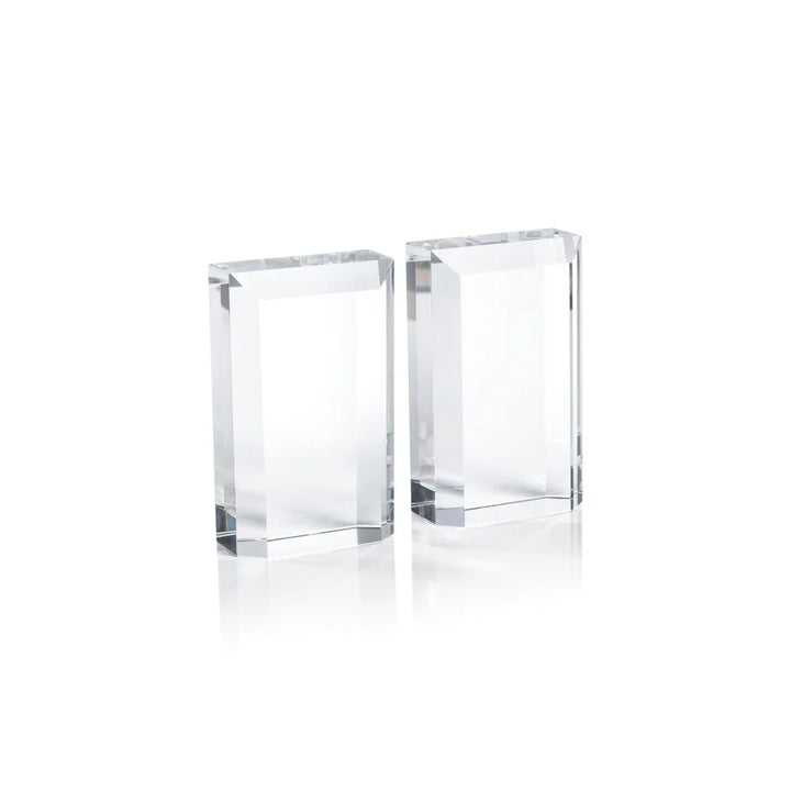 Claire Crystal Glass Book Ends, Set of 2