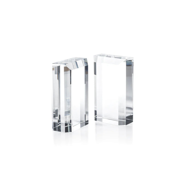 Claire Crystal Glass Book Ends, Set of 2