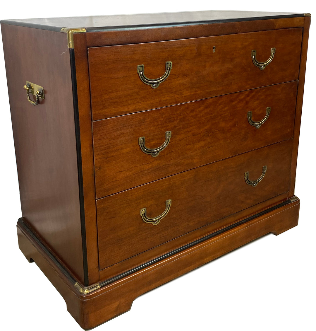 Pair of Cherry Campaign-Style Bachelor Chests