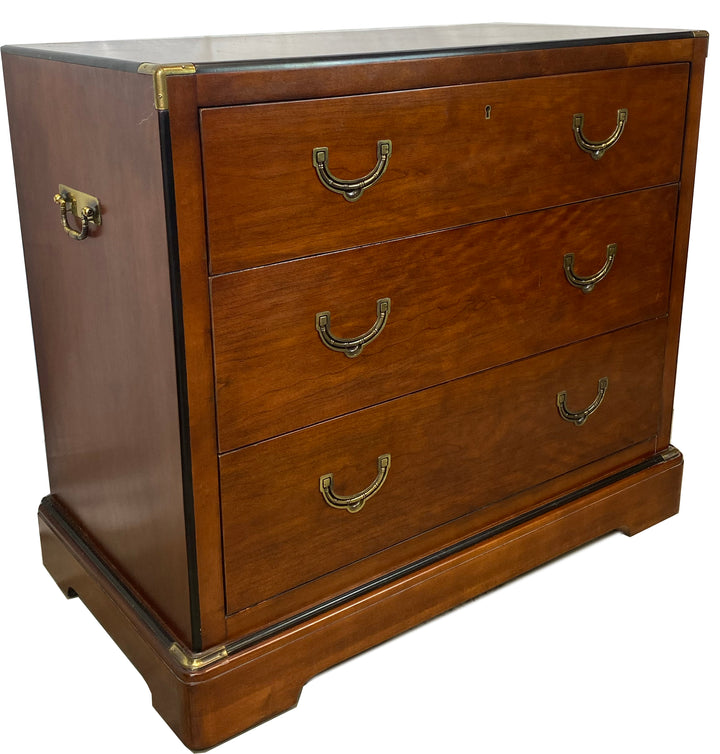 Pair of Cherry Campaign-Style Bachelor Chests