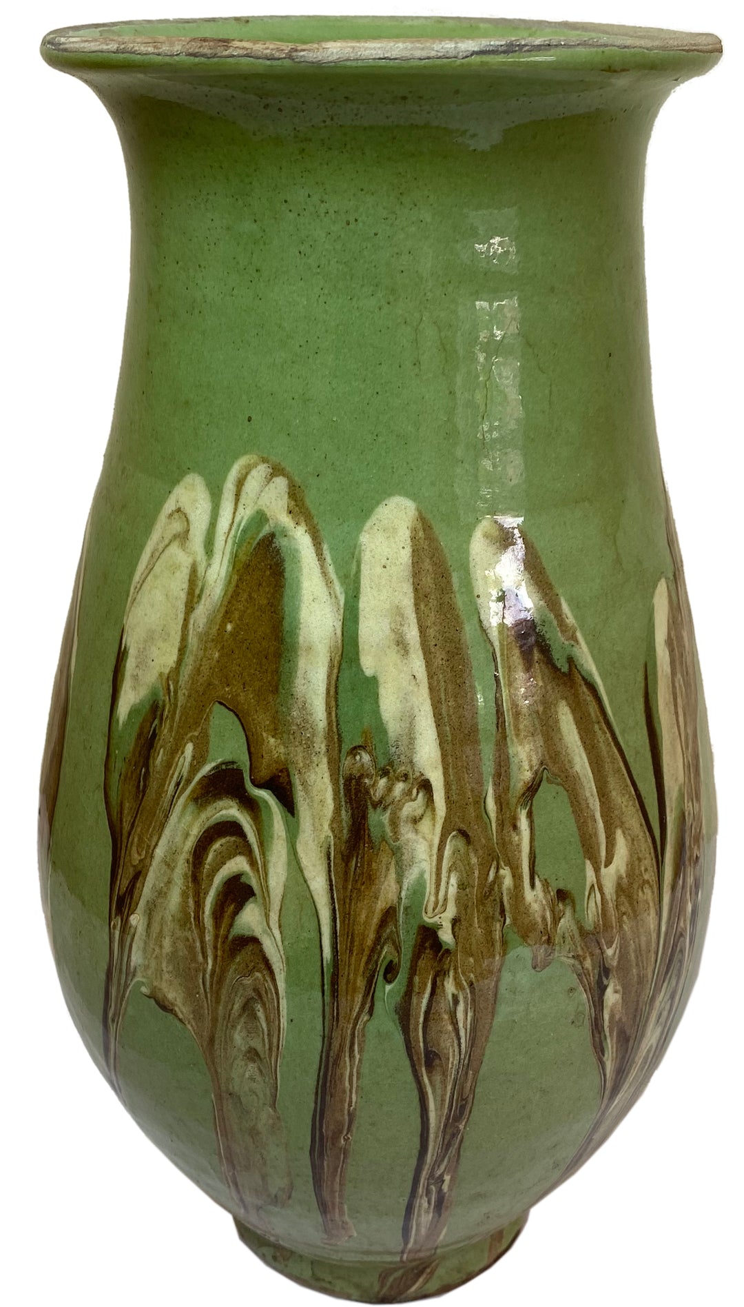 Handmade Swirl Glazed Earthenware Vase