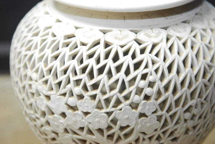 Pair of Reticulated Blanc de Chine Lamps