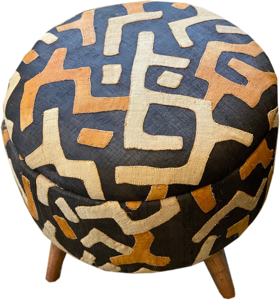Vintage Kuba Cloth Ottoman