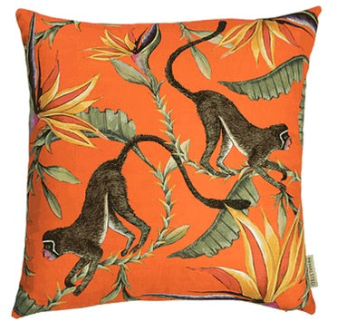 Ardmore Cotton Pillow - Monkey Paradise