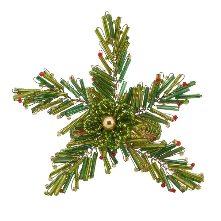 Beaded Evergreen Napkin Rings, Set of 4
