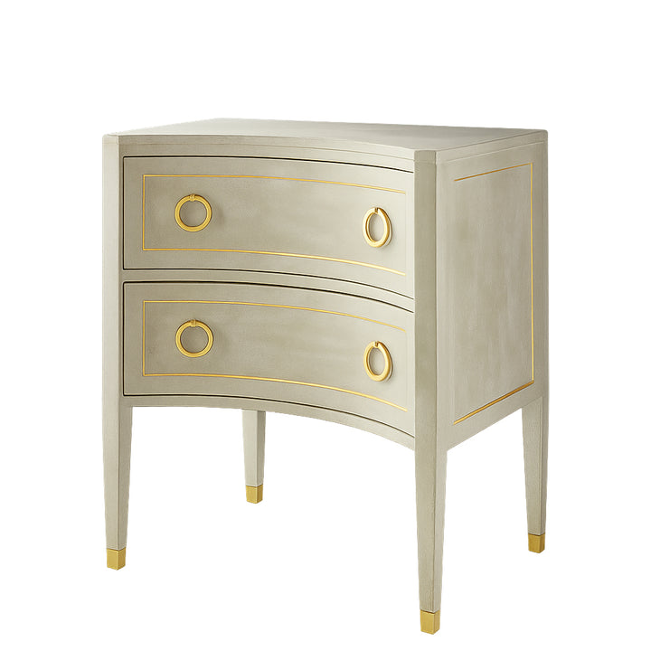 Gustavian Two Drawer Concave Nightstand