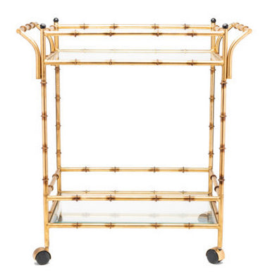 Gold Bamboo Bar Cart