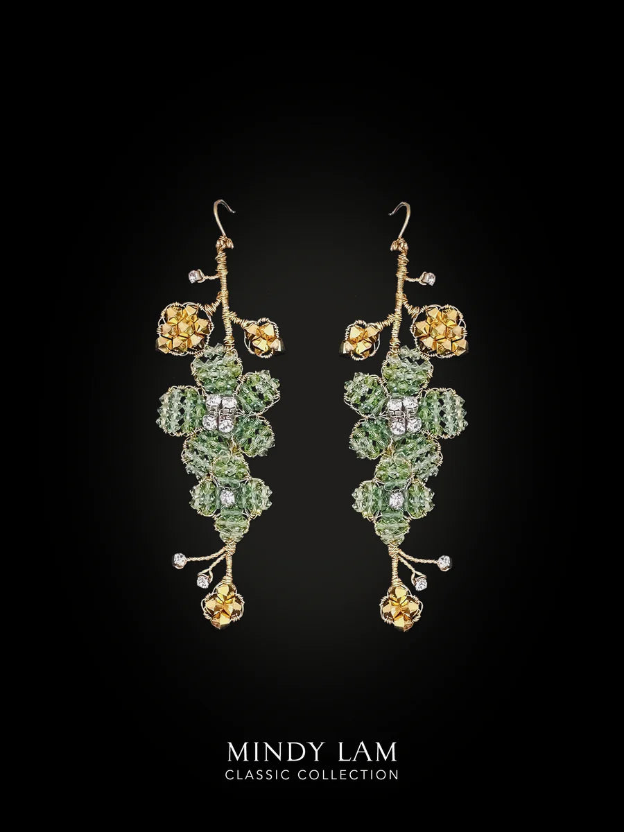 Classic Double Bloom Hanging Earrings