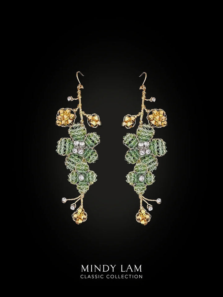 Classic Double Bloom Hanging Earrings