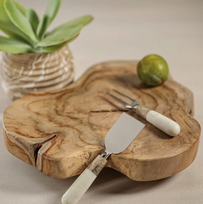 Marble & Wood Cheese Set - 4 Pieces