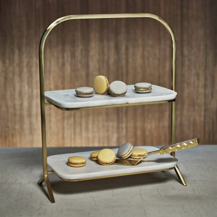 Marble Two-Tier Stand