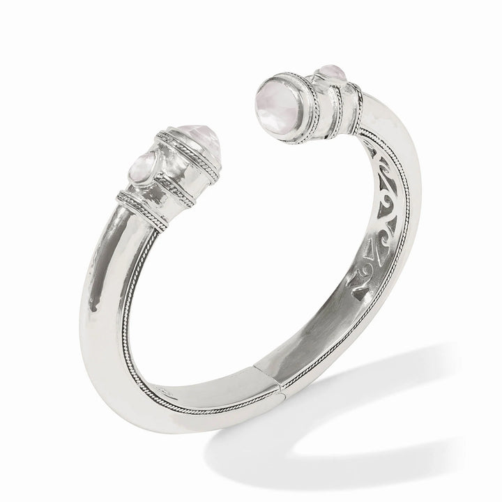 Cannes Demi Cuff - Silver & Chalcedony Blue