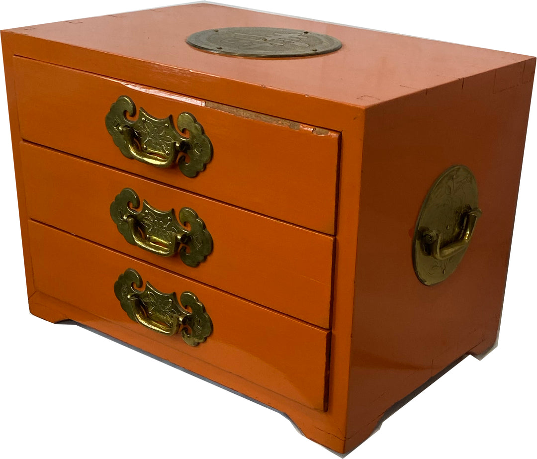 Vintage Asian Lacquered Jewelry Box