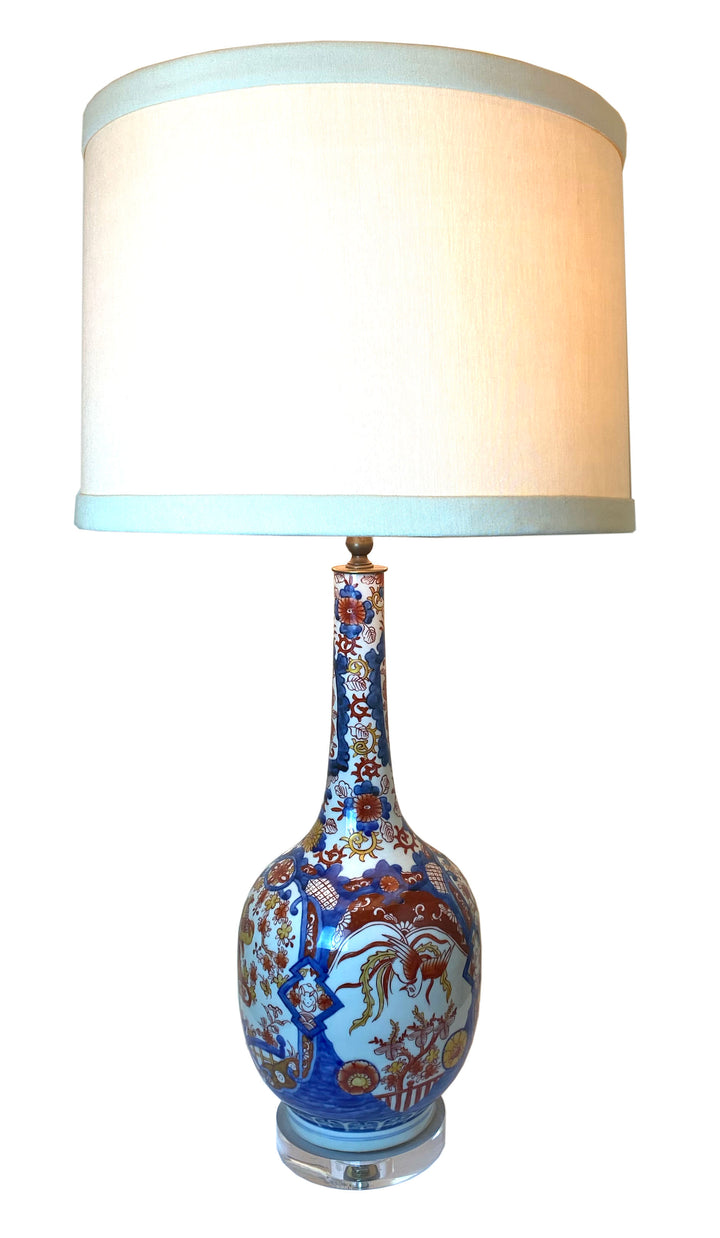 Pair of Imari Porcelain Lamps on Lucite Bases