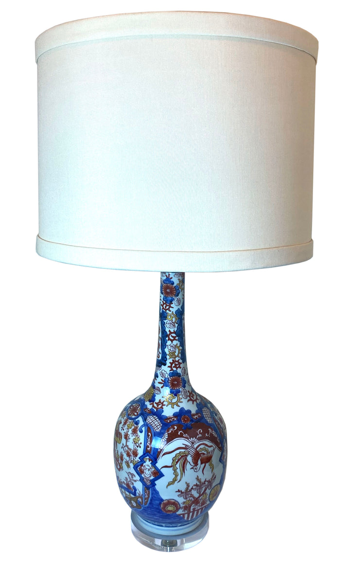 Pair of Imari Porcelain Lamps on Lucite Bases