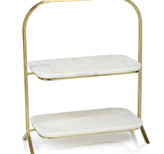 Marble Two-Tier Stand