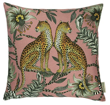 Ardmore Cotton Pillow - Lovebird Leopard