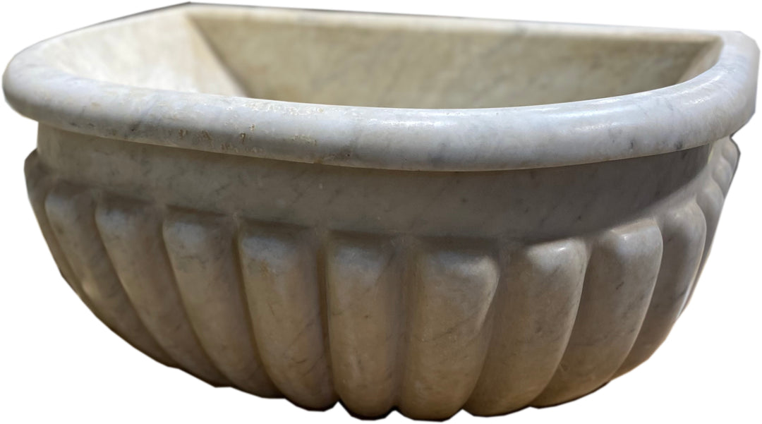 Fluted Marble Basin