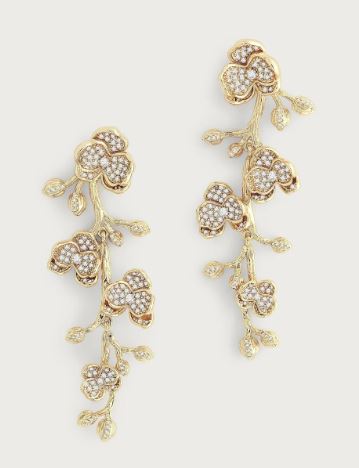 Orchid Pave Dangle Earrings