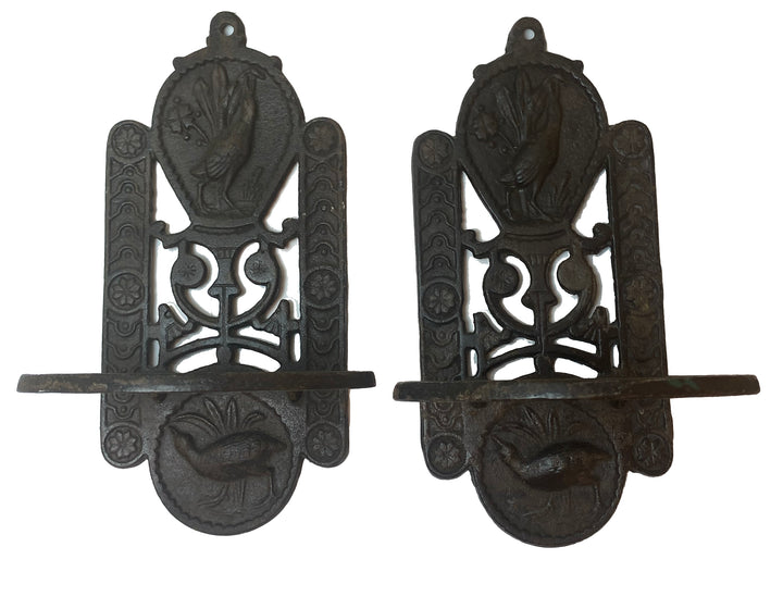 Pair of Vintage Cast Iron Wall Sconces
