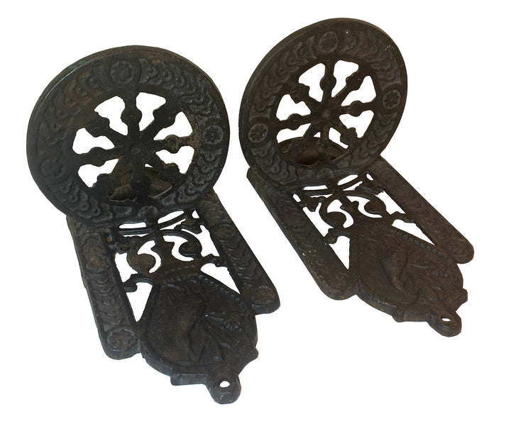 Pair of Vintage Cast Iron Wall Sconces