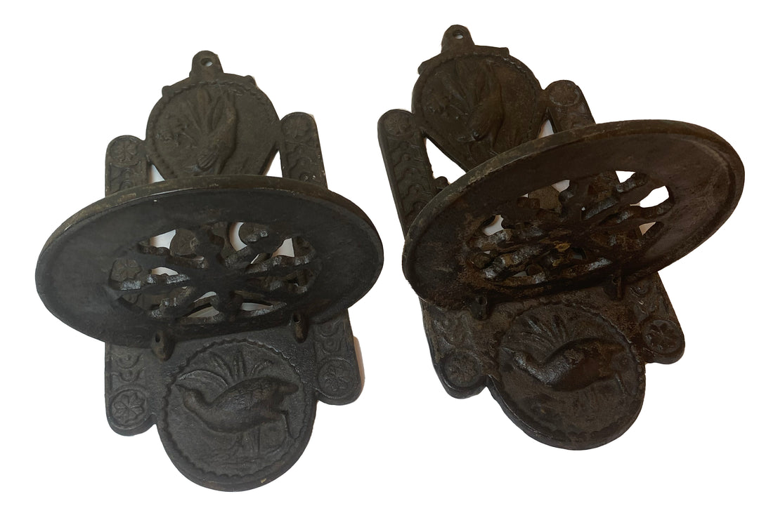 Pair of Vintage Cast Iron Wall Sconces