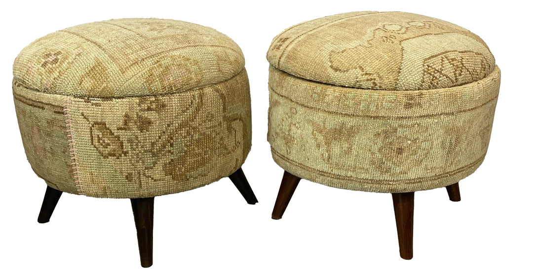 Turkish Vintage Kilim Ottoman