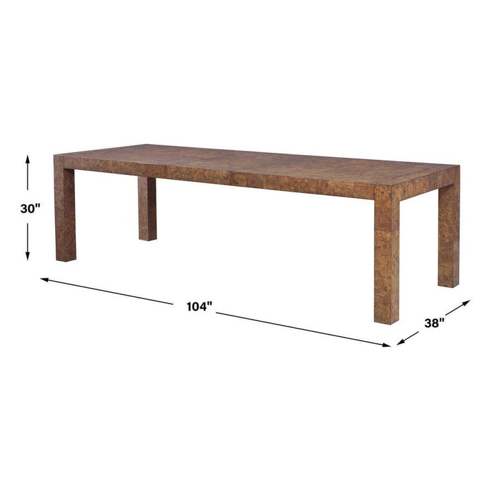 Ingrain Extension Dining Table - Cocoa Brown