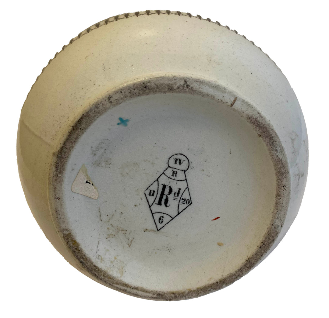 Antique English Ceramic Pitcher with Pewter Lid – Circa 1876