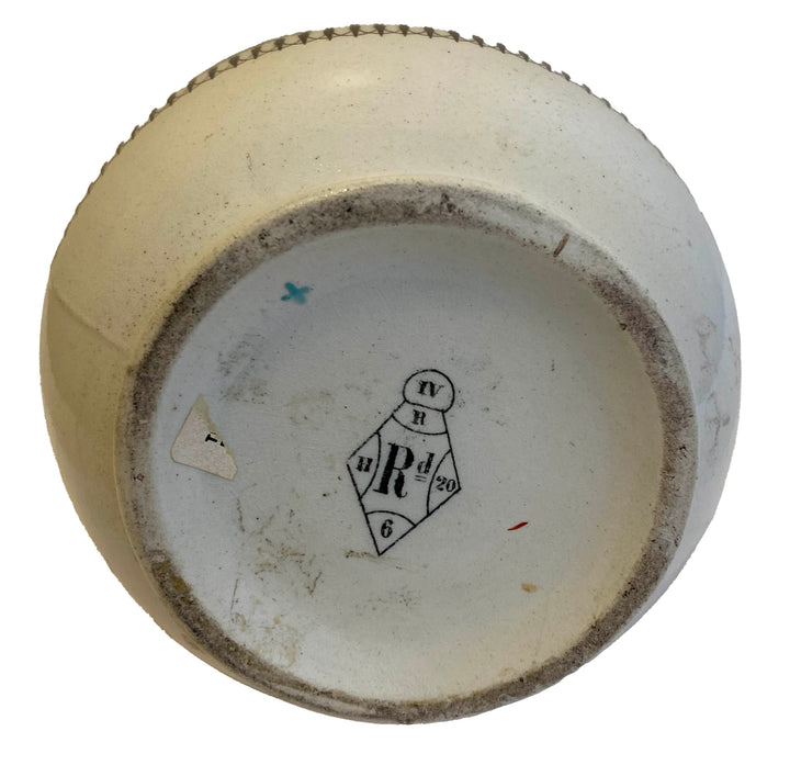 Antique English Ceramic Pitcher with Pewter Lid – Circa 1876