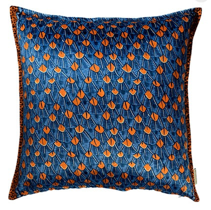 Velvet Pillow - Feather Pattern
