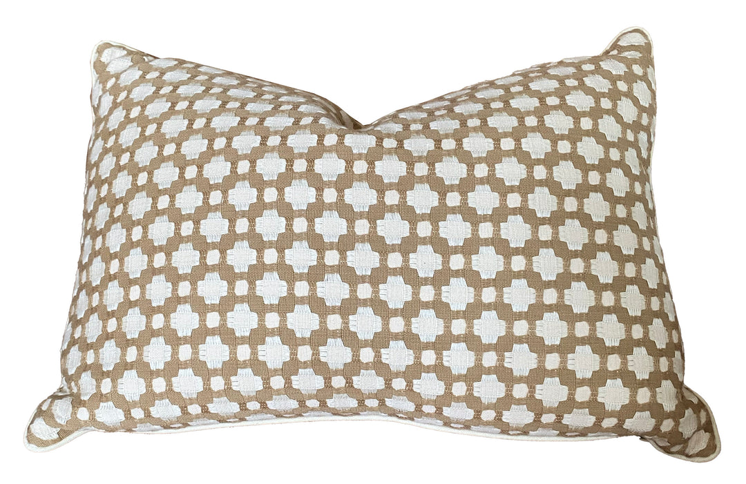 Ryan Studio Lumbar Pillow – Geometric Embroidered Linen