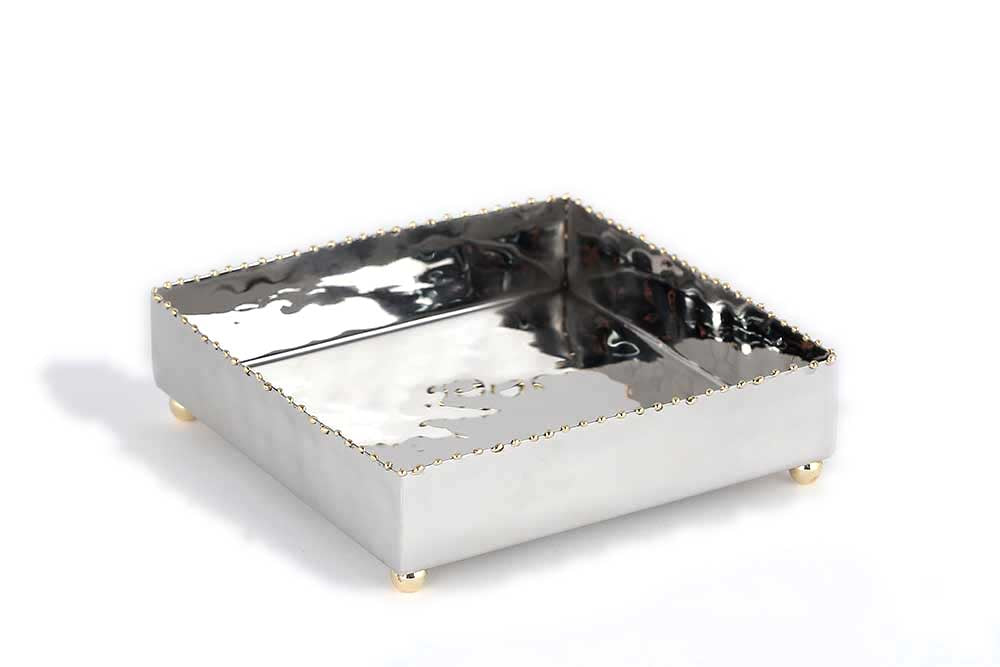 Nickel and Gold Napkin Tray