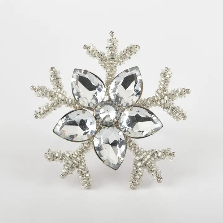 Snowflake Rhinestone Napkin Rings, Set of 4