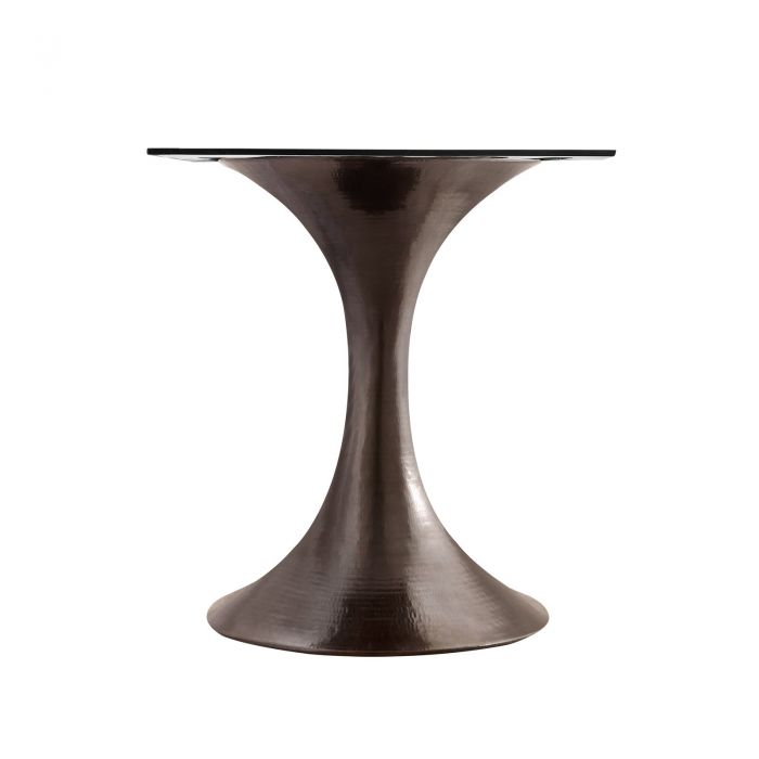 White Marble Table w/ Bronze Base