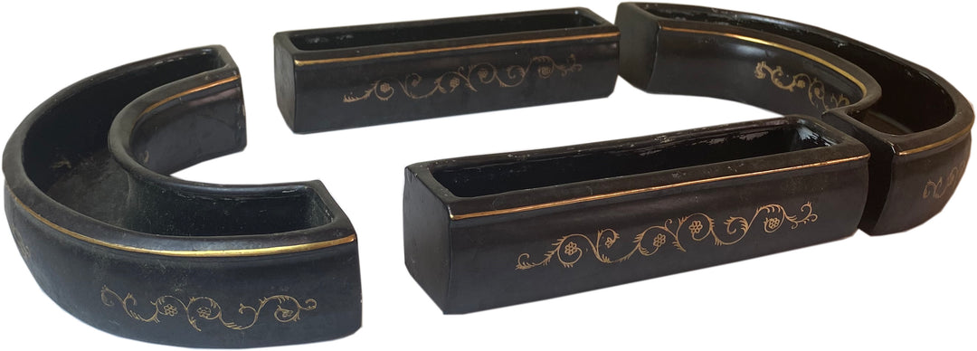 Vintage Black Chinoiserie Surtout de Table