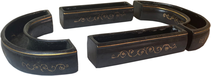 Vintage Black Chinoiserie Surtout de Table