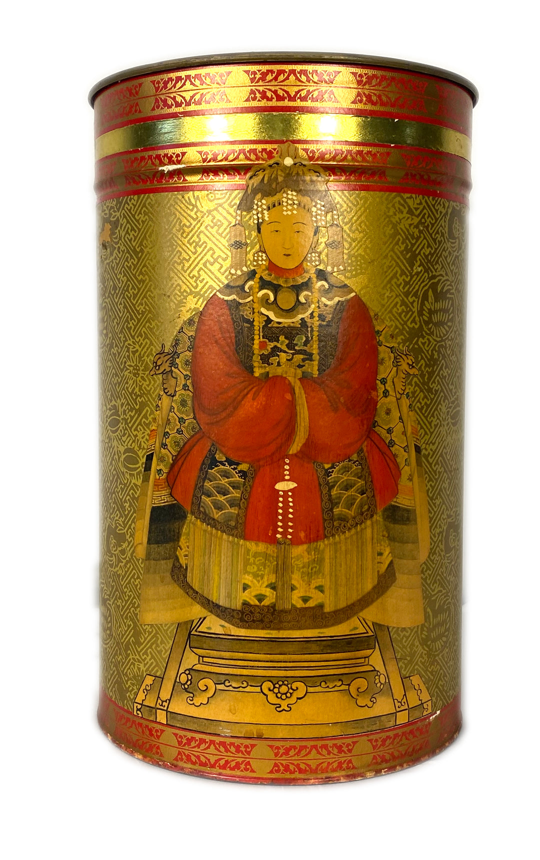 Vintage Chinoiserie Wastebasket