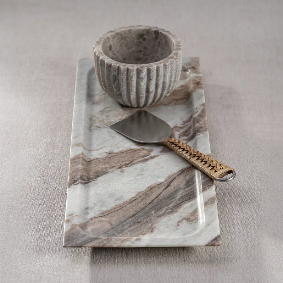 Whispering Ribbed Marble Bowl