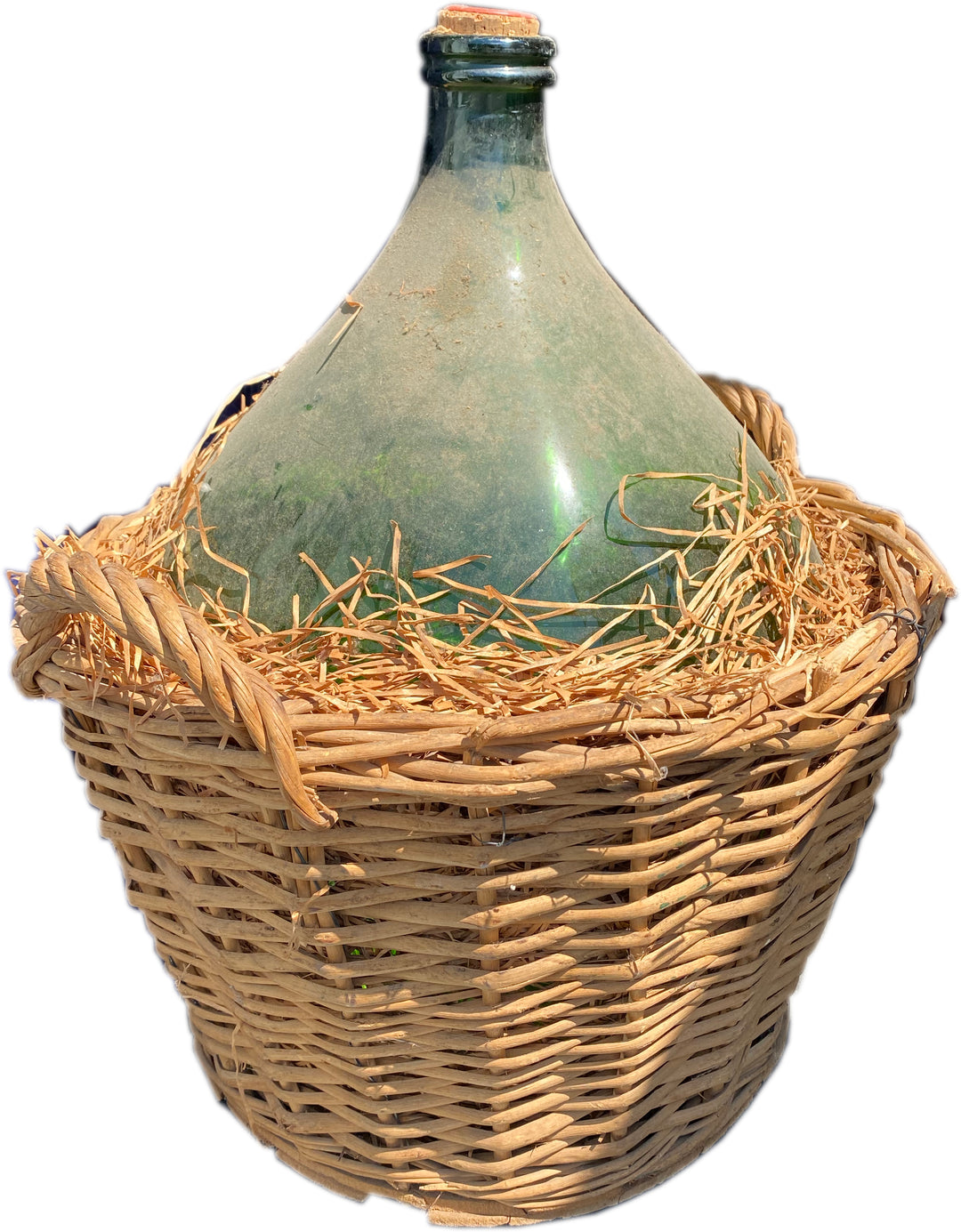 Wine Jug in Vintage Basket